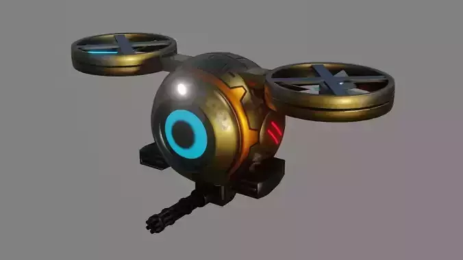 Sci-Fi Drone - Low Poly - Game Ready - PBR