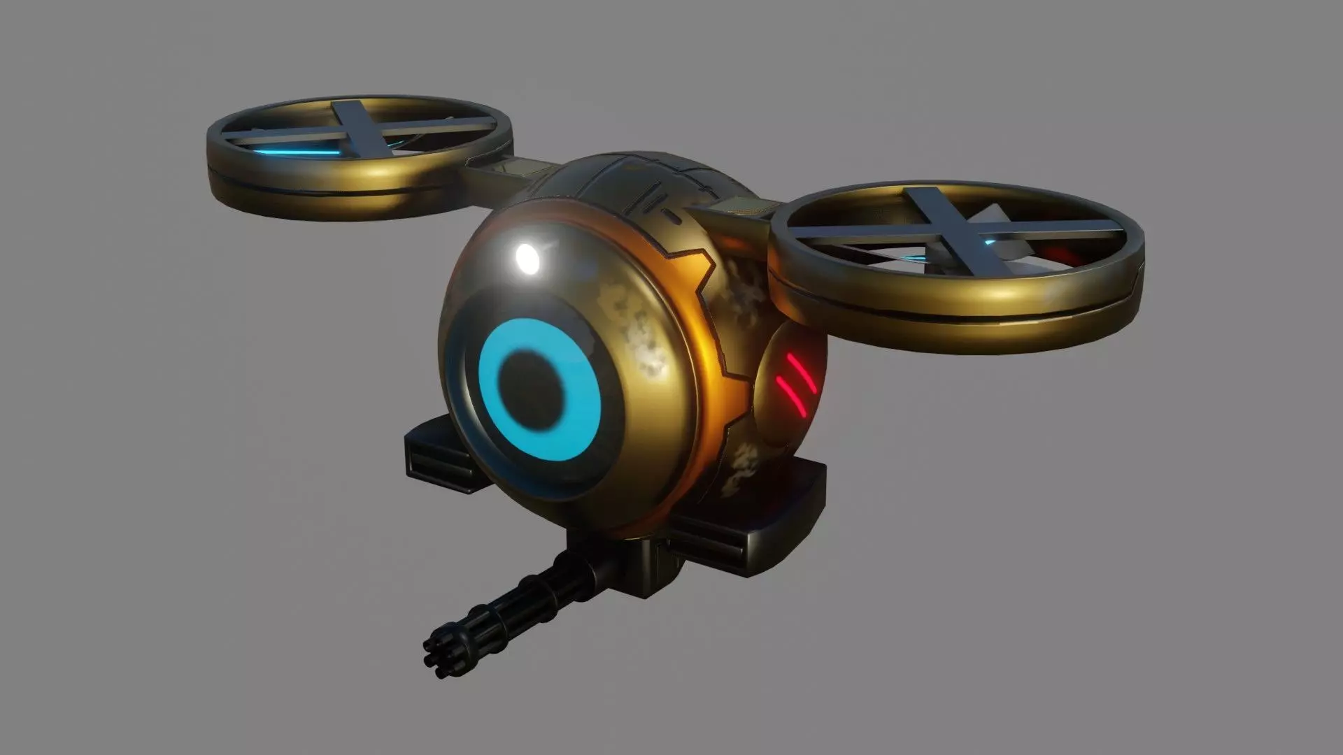 Sci-Fi Drone - Low Poly - Game Ready - PBR Low-poly 3D model_0