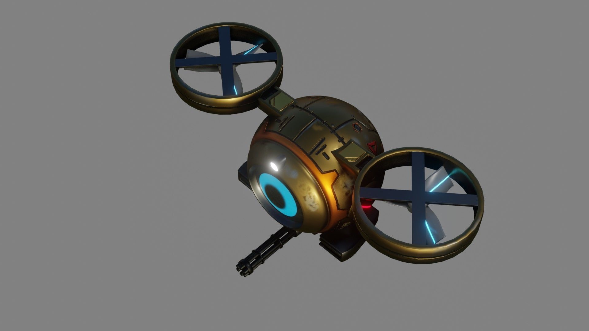 Sci-Fi Drone - Low Poly - Game Ready - PBR Low-poly 3D model_8