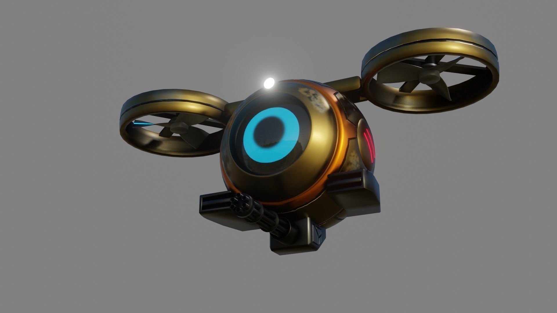 Sci-Fi Drone - Low Poly - Game Ready - PBR Low-poly 3D model_10