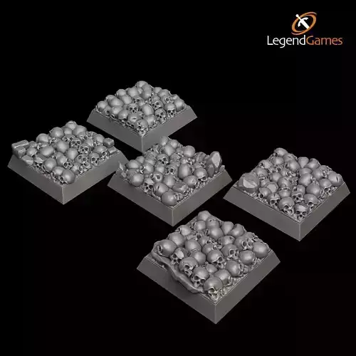 LegendGames Skull Bases - 25mm Square 3D print model