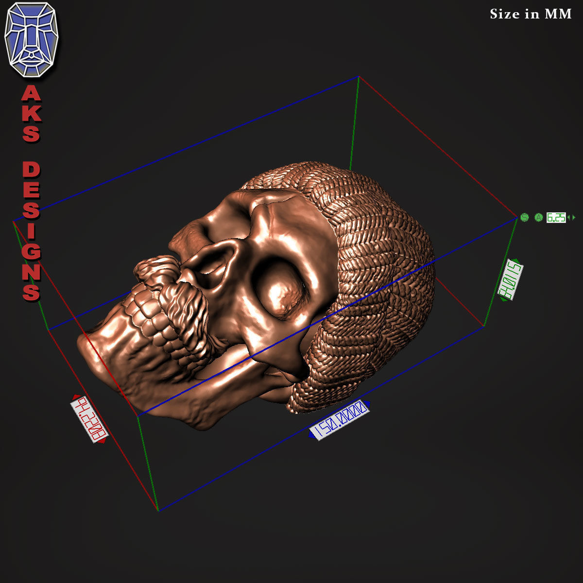 skull with cap version 2 bas relief for cnc 3D print model_10