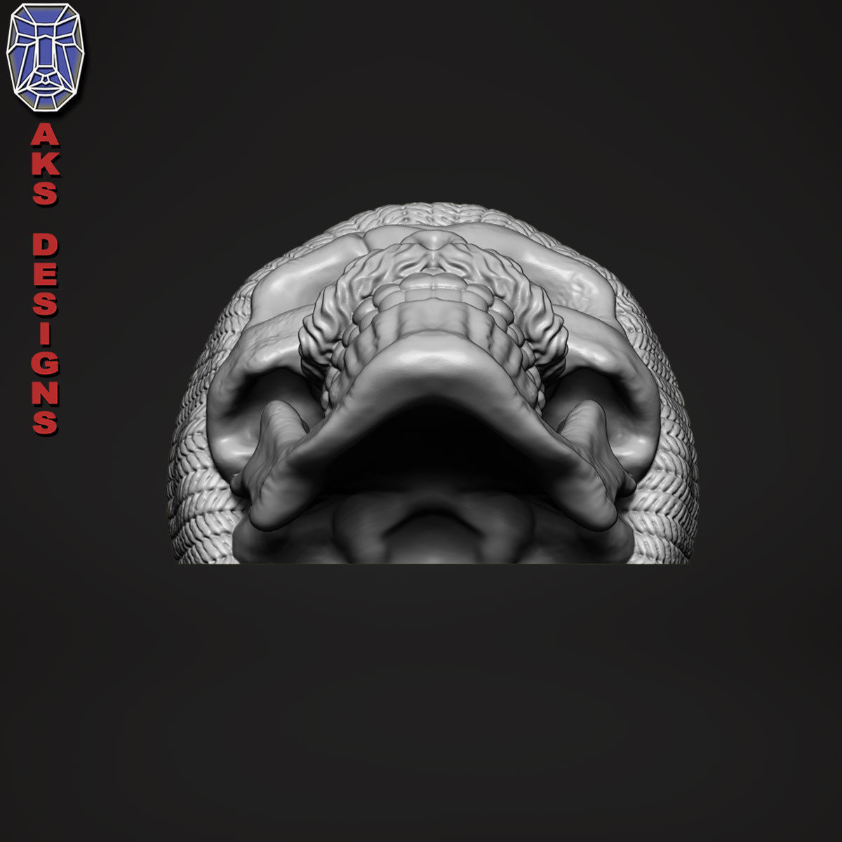 skull with cap version 2 bas relief for cnc 3D print model_7