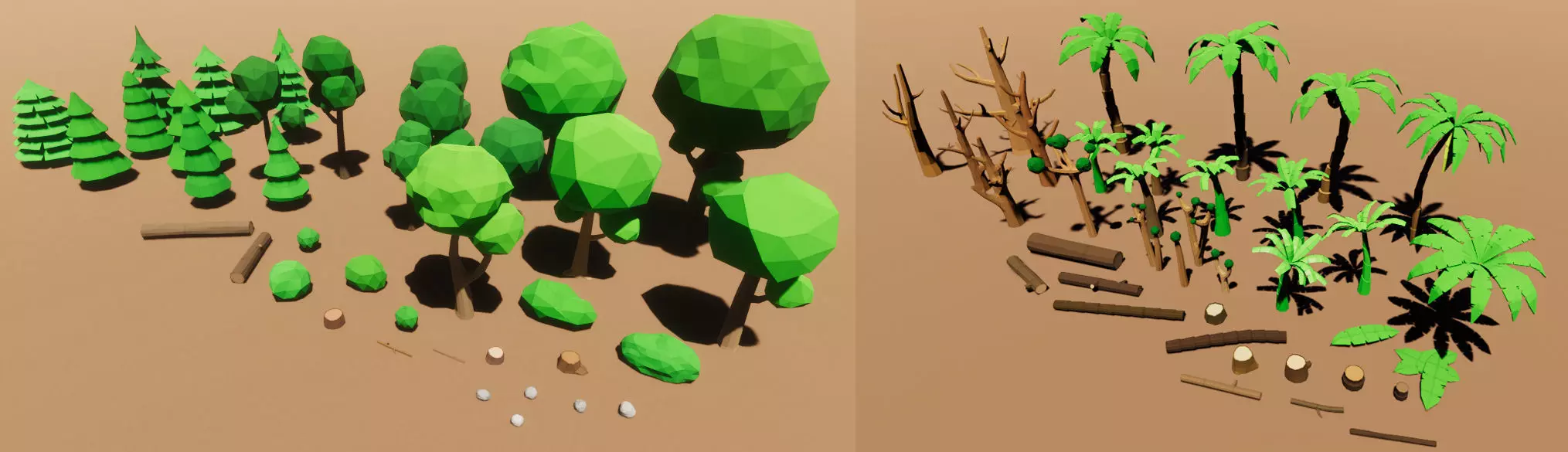 Low Poly Nature Pack Bundle Low-poly 3D model