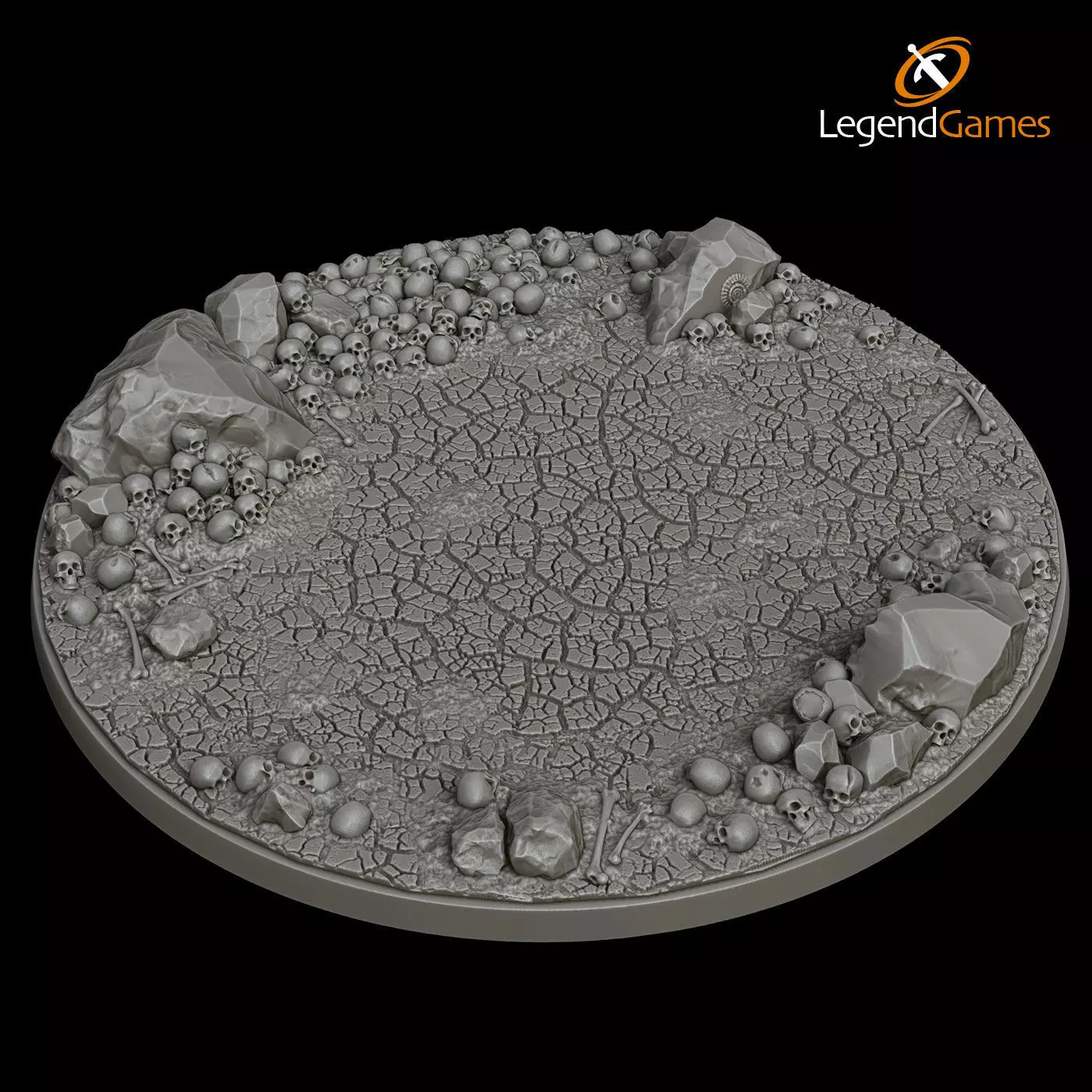 LegendGames Skull Bases - 130mm Round 3D print model_0