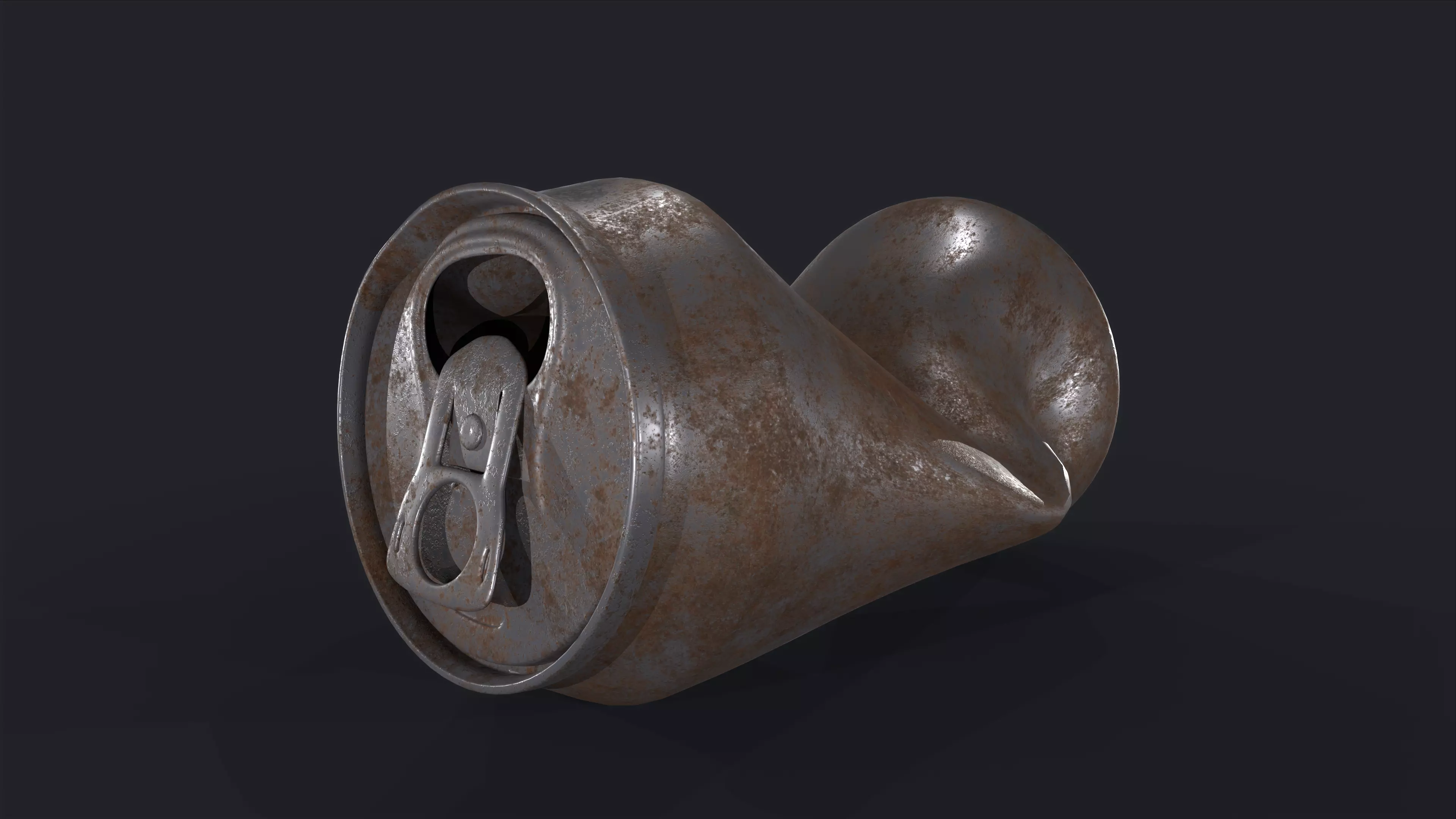 Tincan Crushed Low-poly 3D model_0