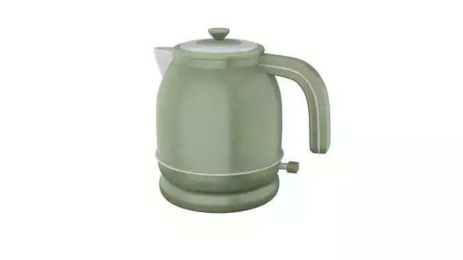 Green Metal Retro Electric Kettle Free 3D model