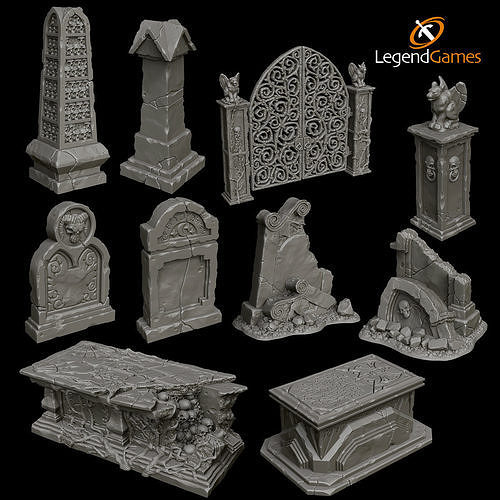 LegendGames Complete GraveYard Set  3D print model
