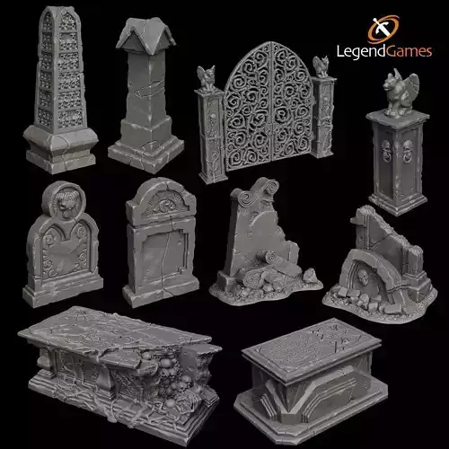 LegendGames Complete GraveYard Set  3D print model
