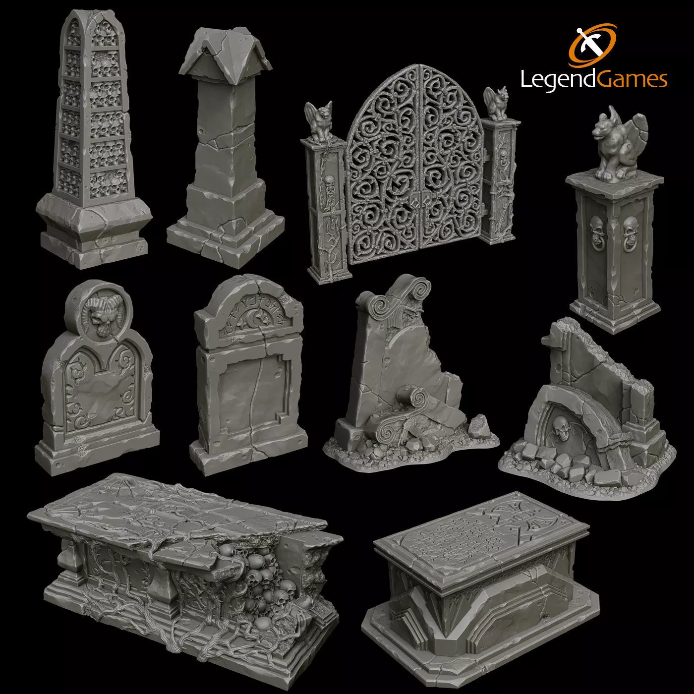 LegendGames Complete GraveYard Set  3D print model_0