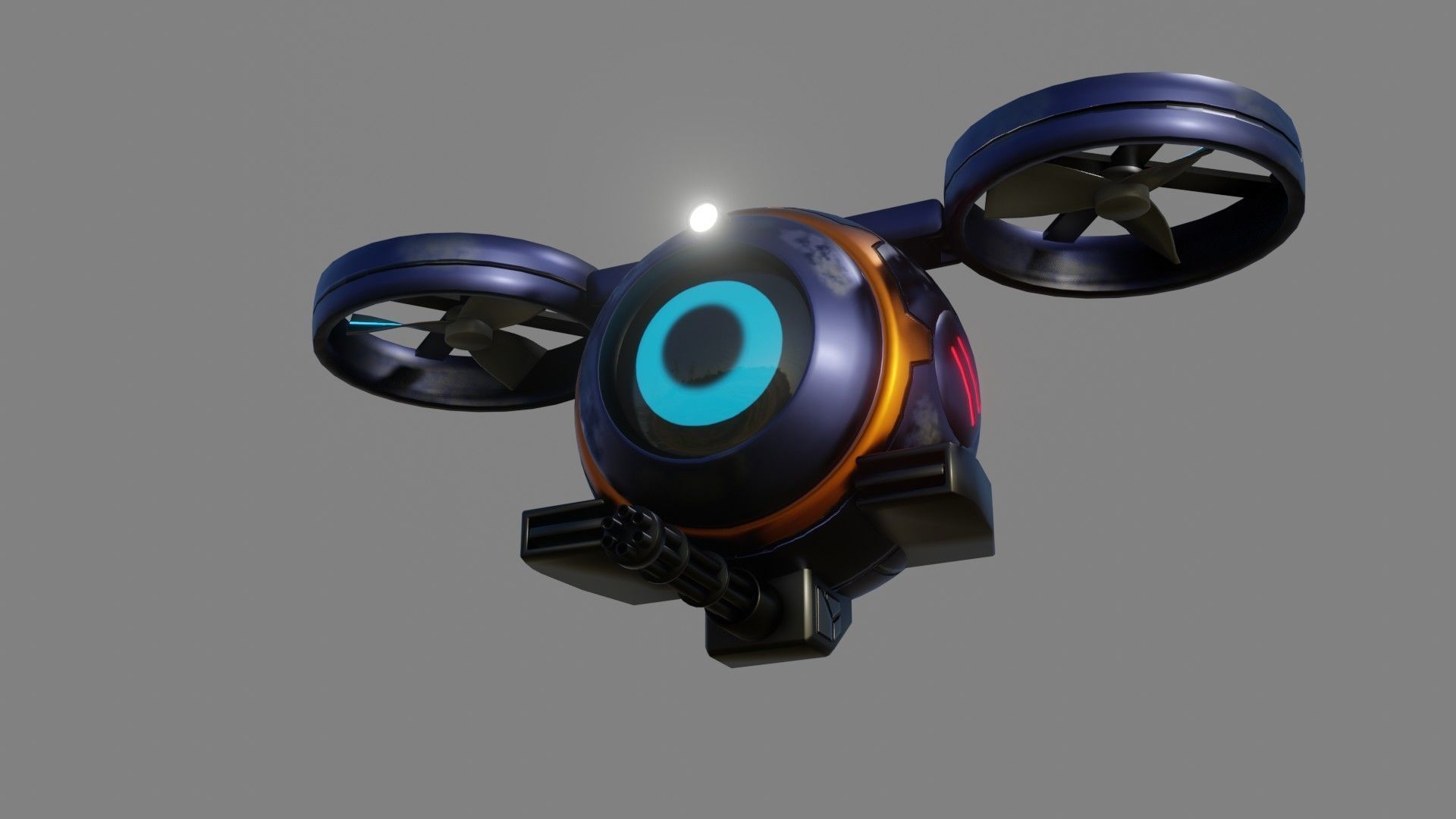 Sci-Fi Drone - Low Poly - Game Ready - PBR Low-poly 3D model_10