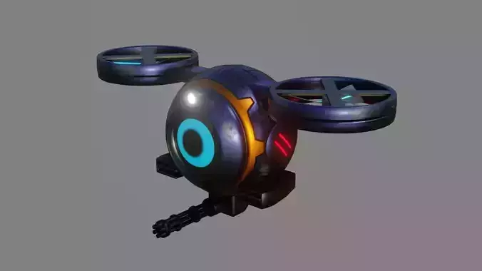 Sci-Fi Drone - Low Poly - Game Ready - PBR