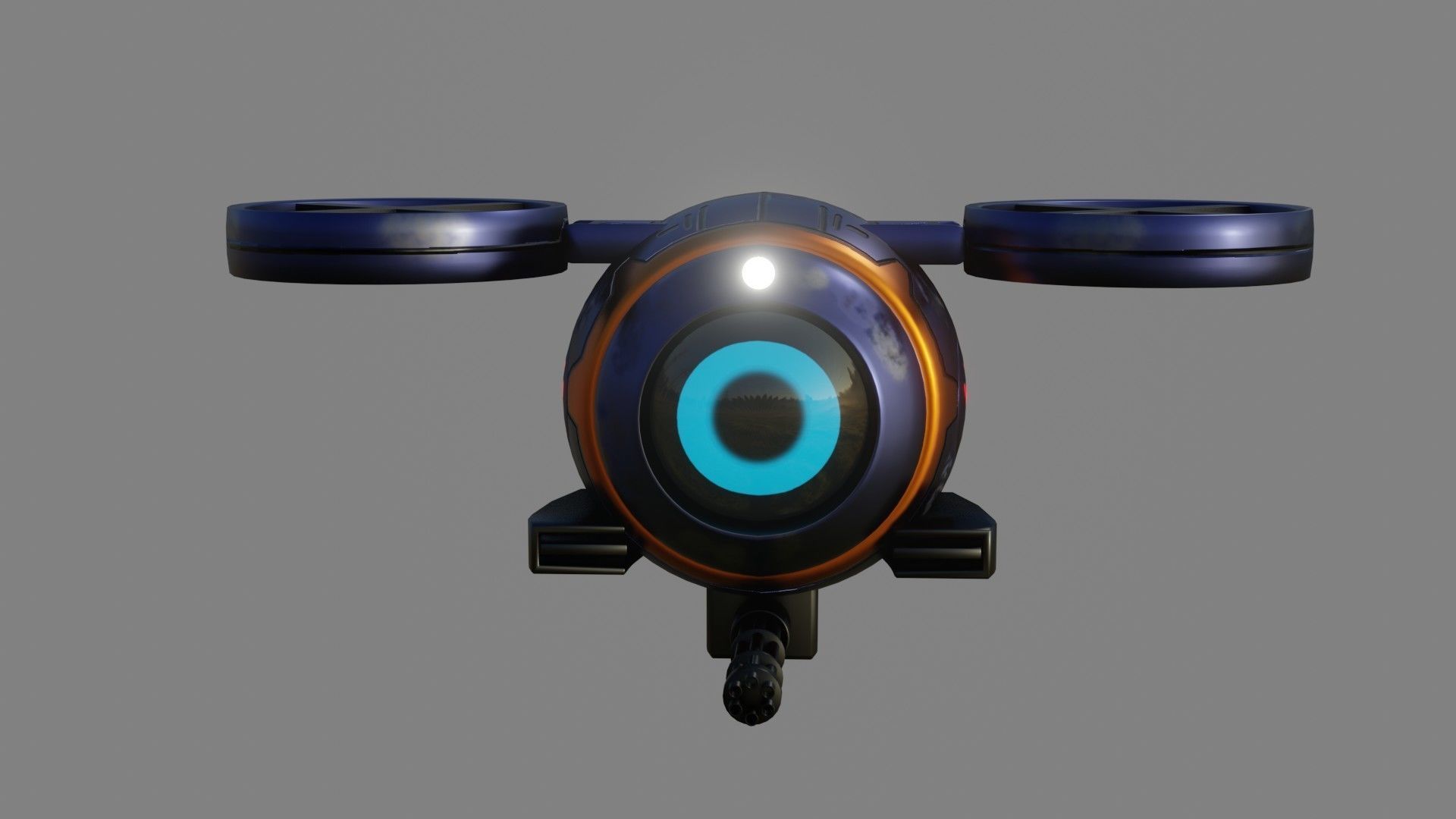 Sci-Fi Drone - Low Poly - Game Ready - PBR Low-poly 3D model_12