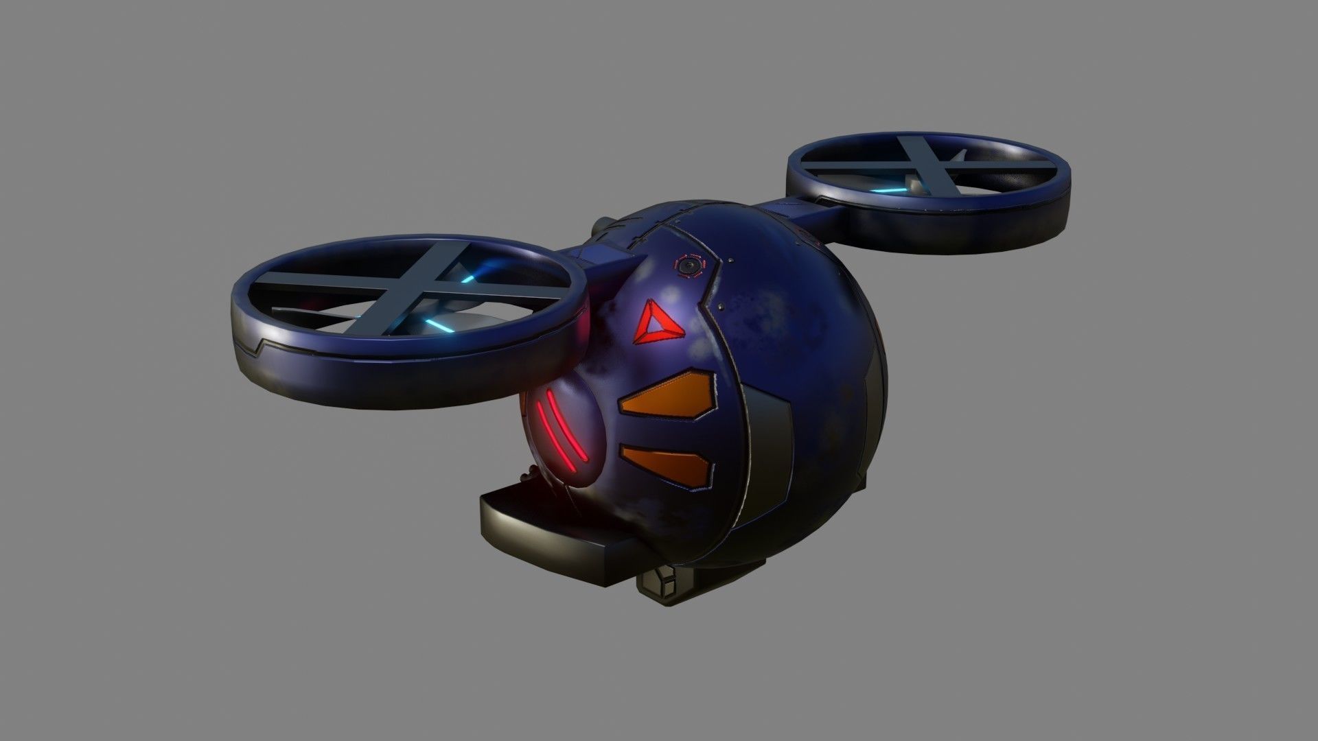 Sci-Fi Drone - Low Poly - Game Ready - PBR Low-poly 3D model_4