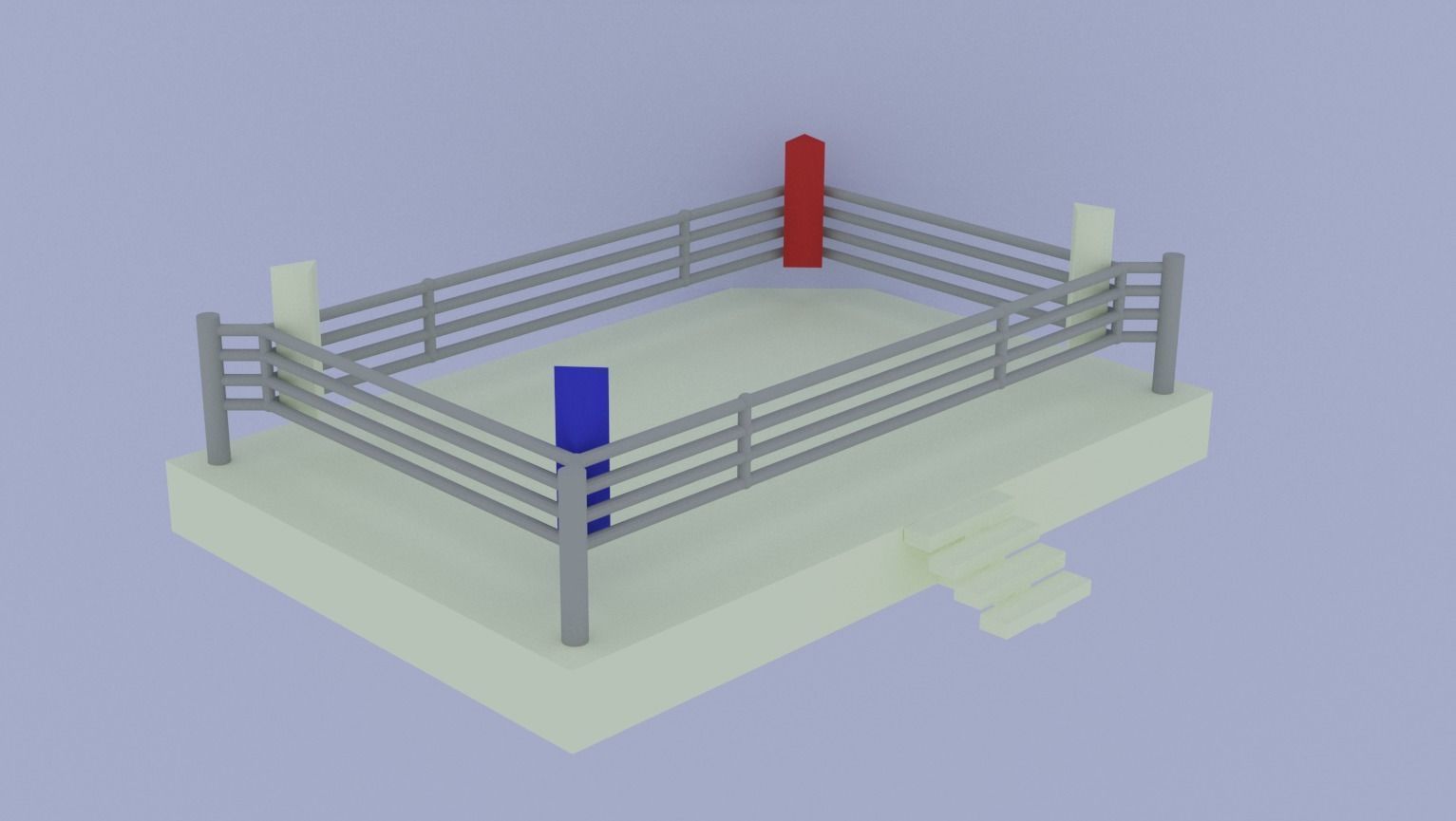 Boxing ring 3D model_2