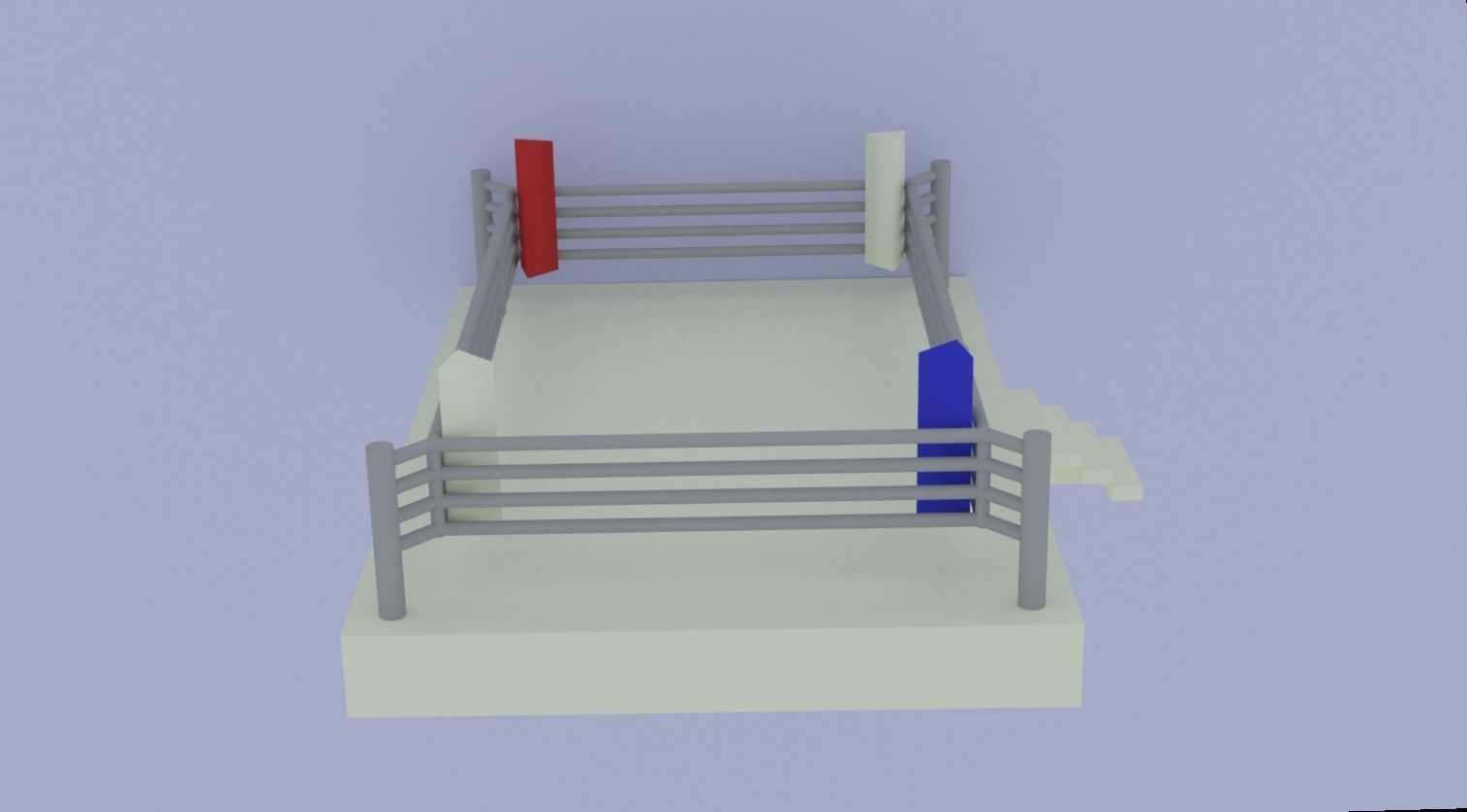 Boxing ring 3D model_3