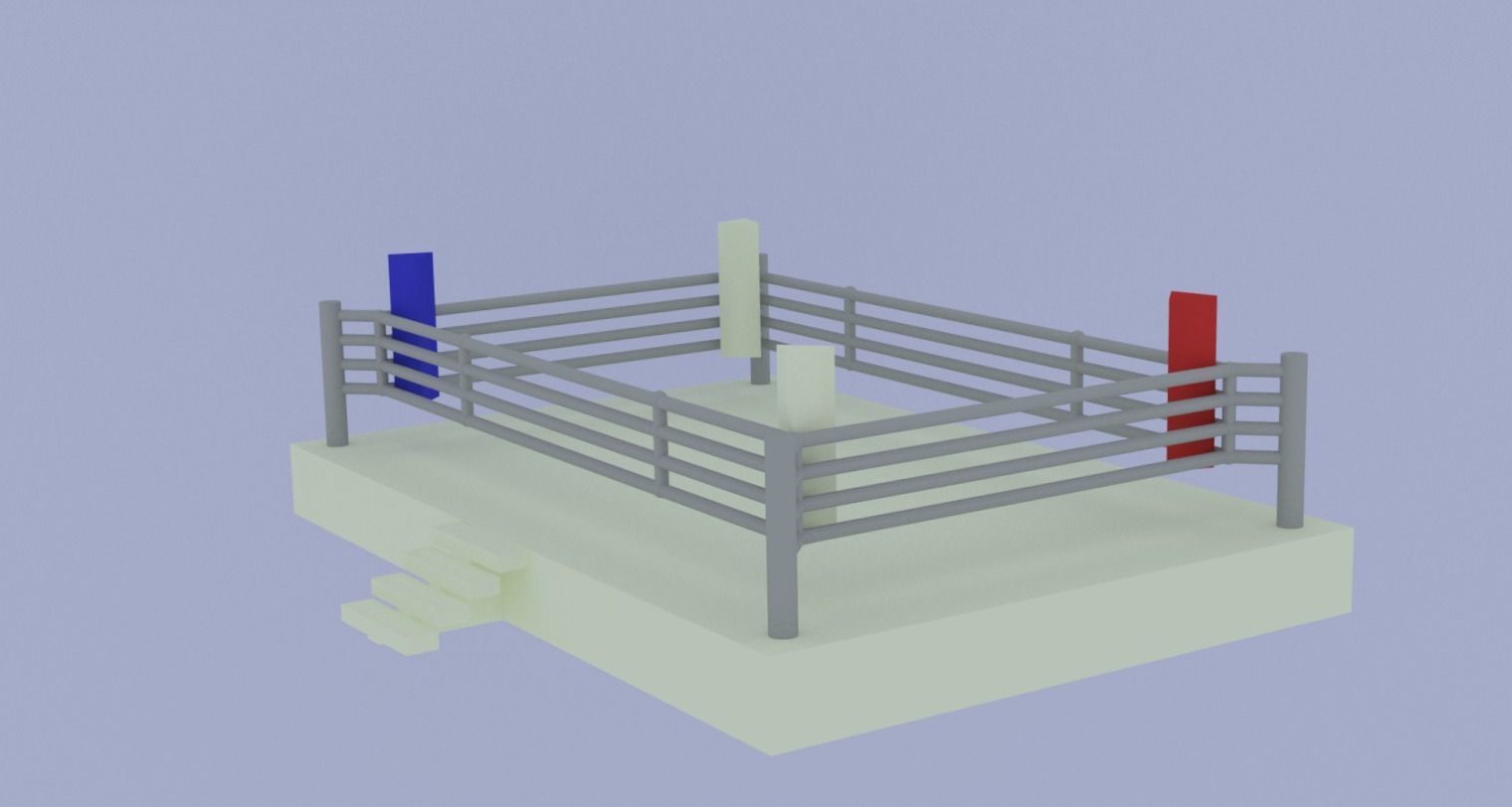Boxing ring 3D model_7