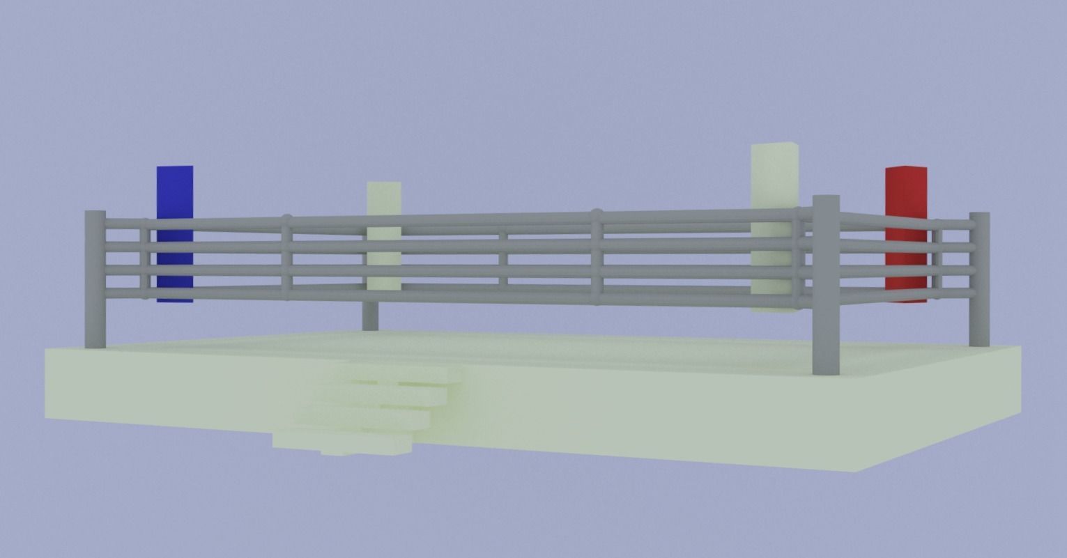 Boxing ring 3D model_9