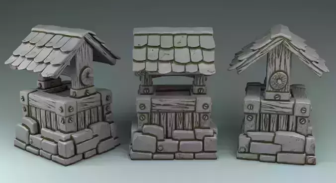 set of scenery village