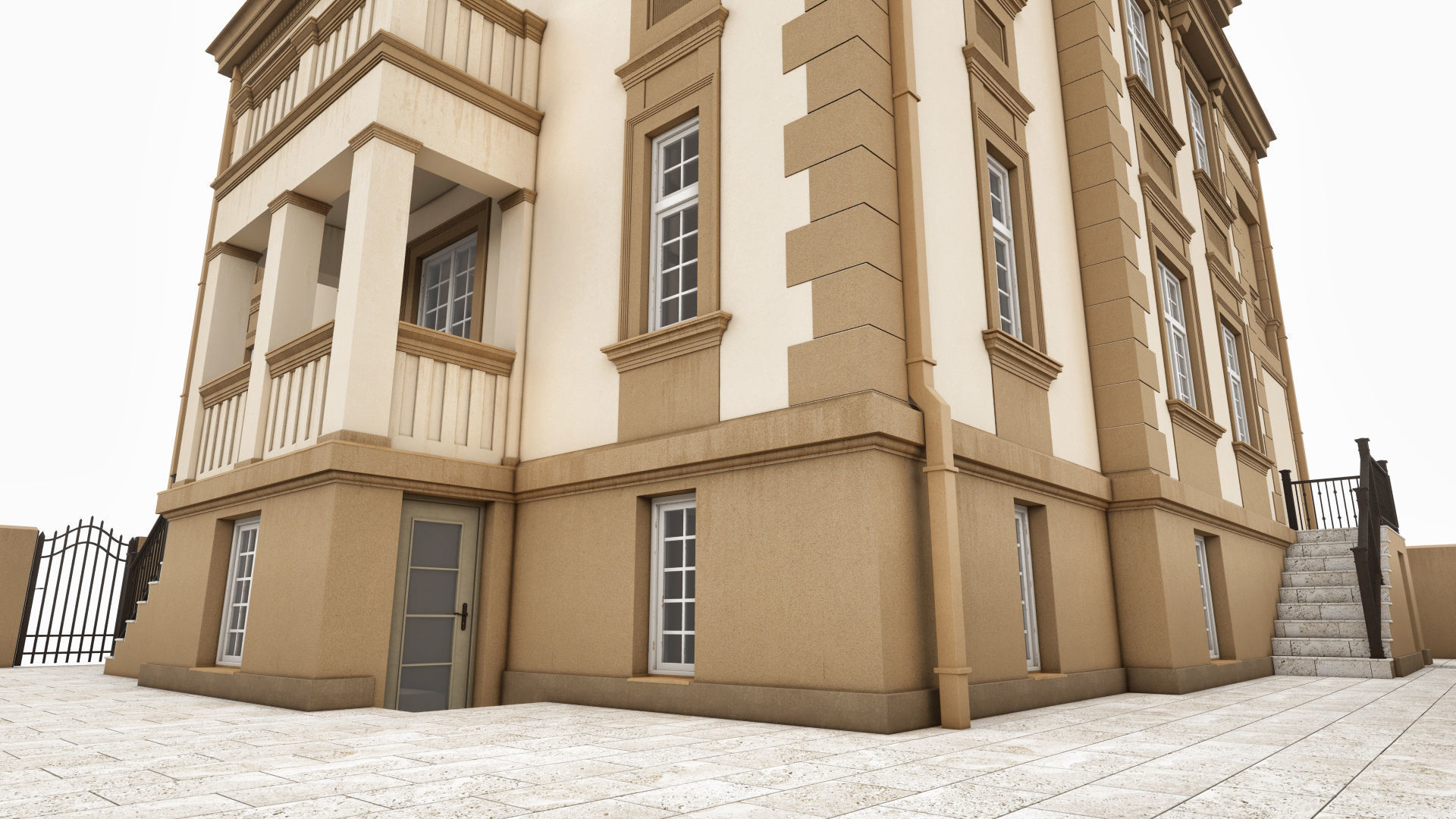 Elegant Townhouse HQ Model 3D model_15