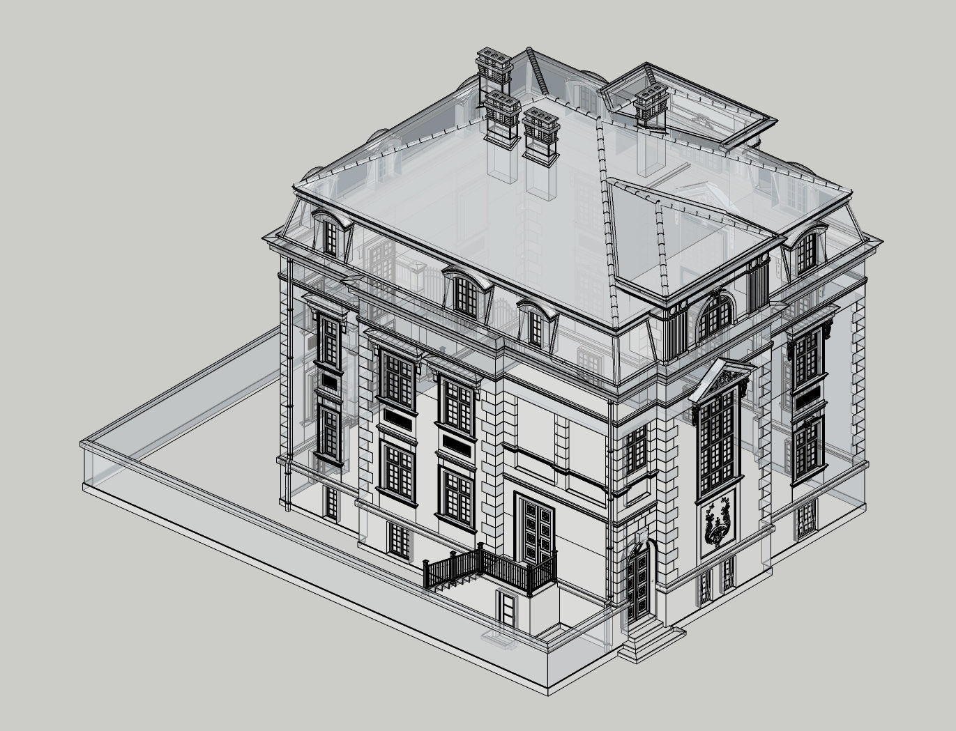 Elegant Townhouse HQ Model 3D model_25