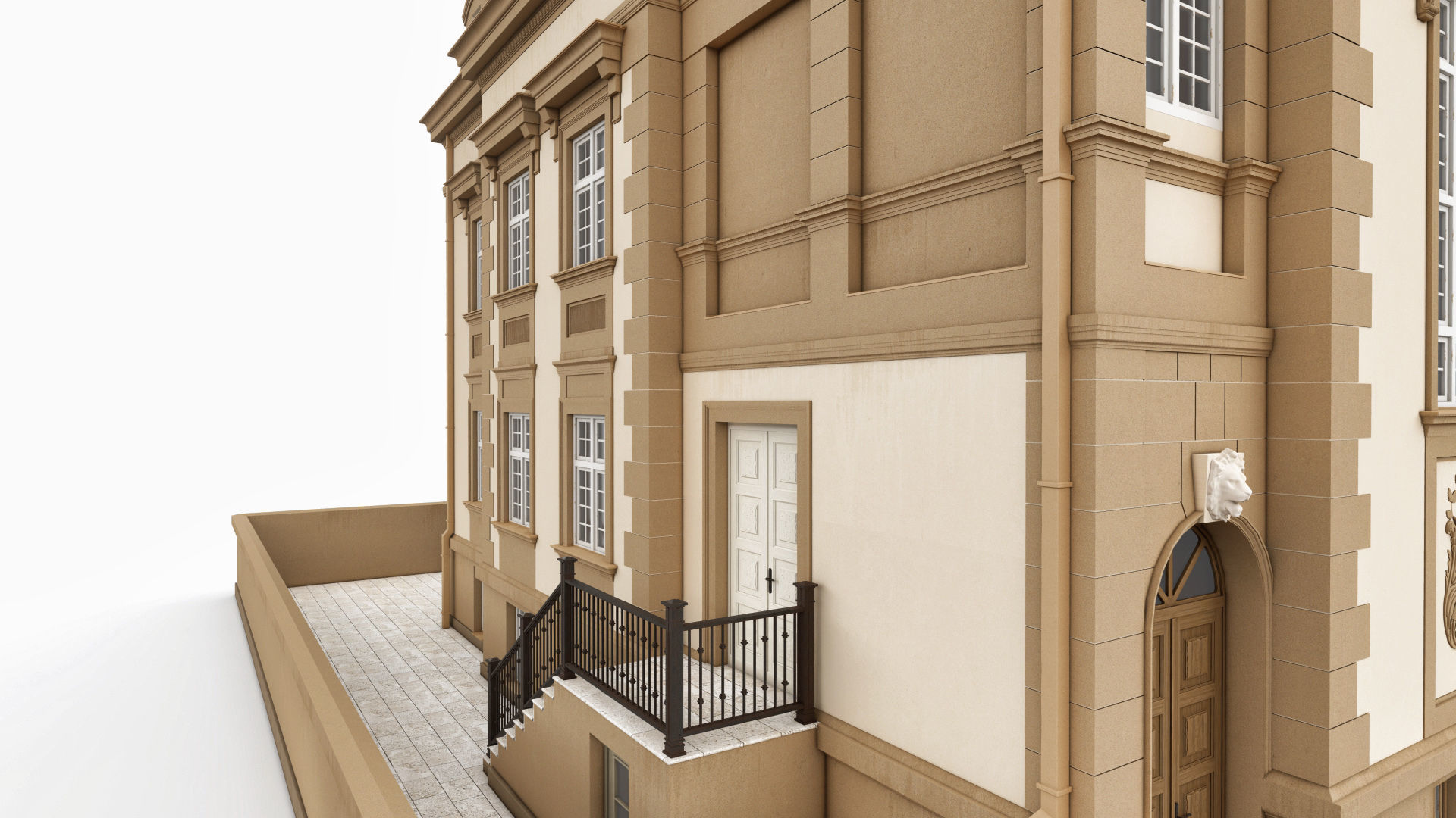 Elegant Townhouse HQ Model 3D model_17