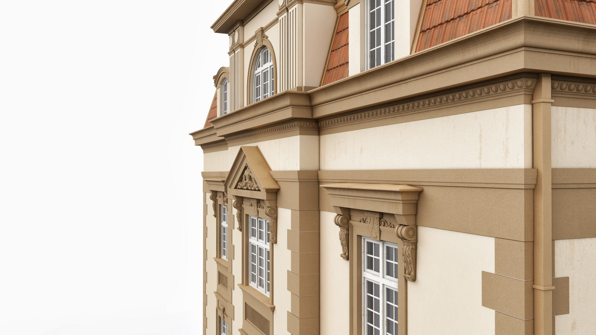 Elegant Townhouse HQ Model 3D model_13