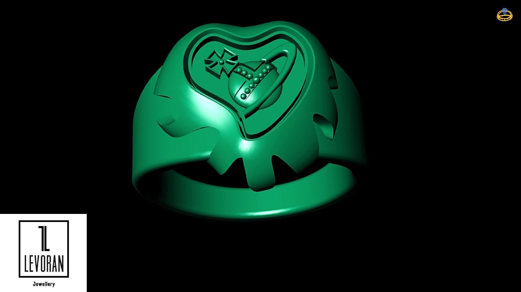red heart ring - 3d file 3D print model_7