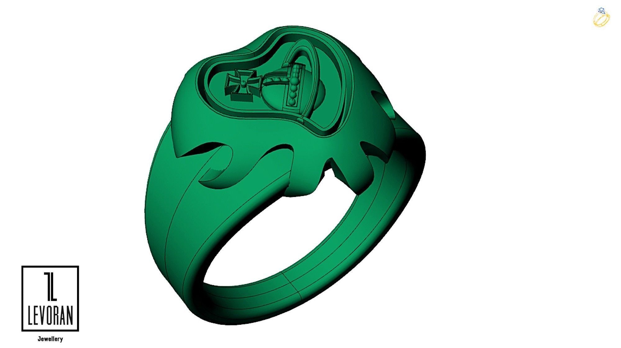 red heart ring - 3d file 3D print model_8