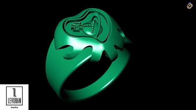 red heart ring - 3d file 3D print model