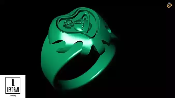 red heart ring - 3d file