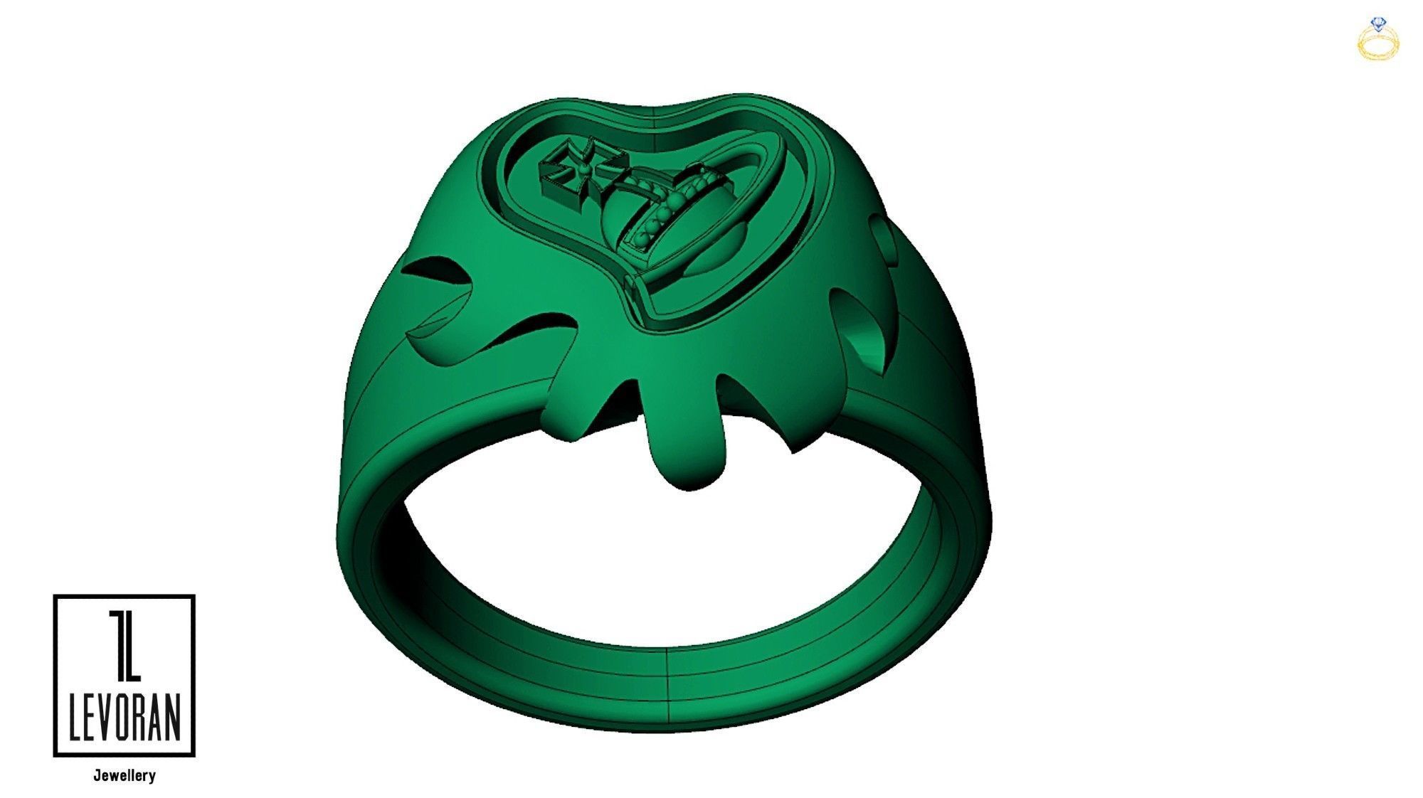 red heart ring - 3d file 3D print model_6
