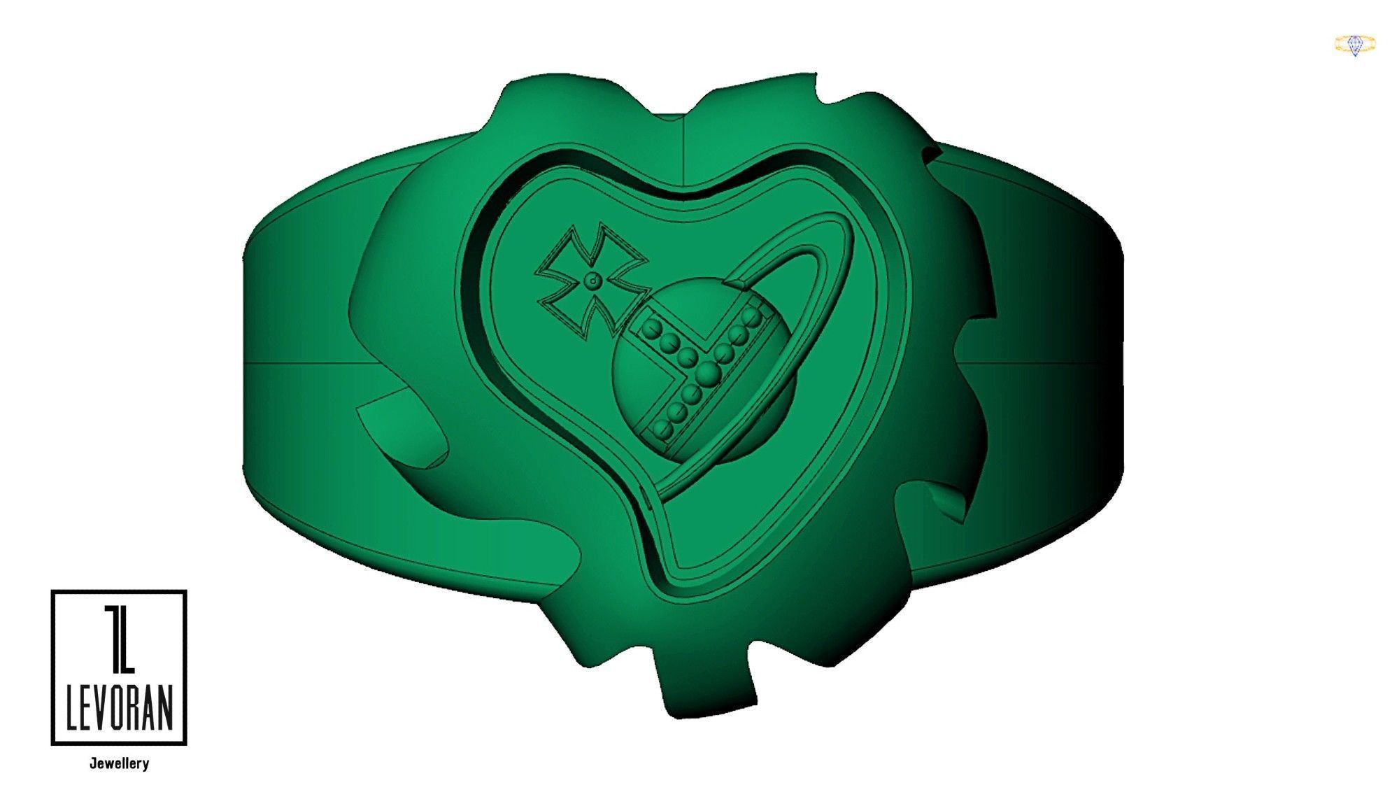 red heart ring - 3d file 3D print model_4