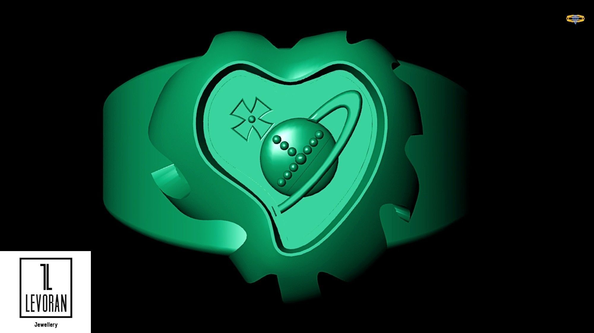 red heart ring - 3d file 3D print model_5