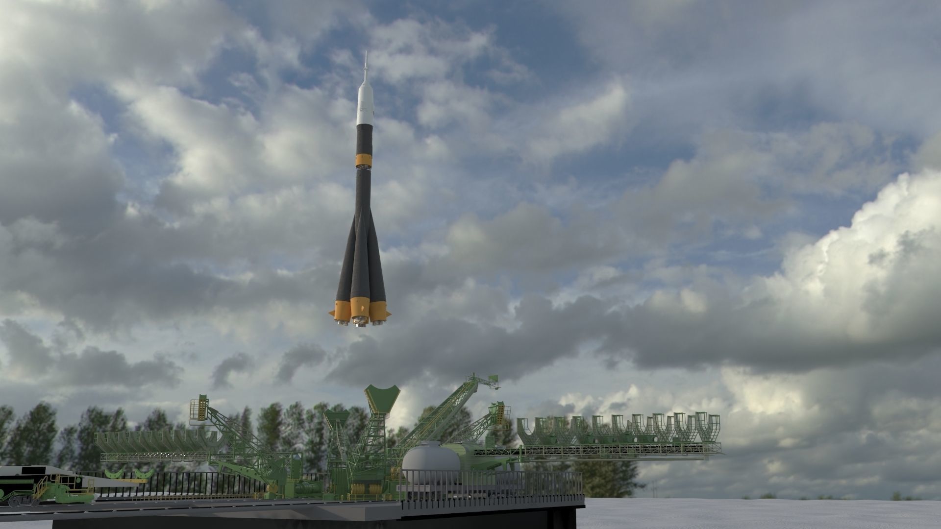 Soyuz Rocket Launch - Animated 3D model_10