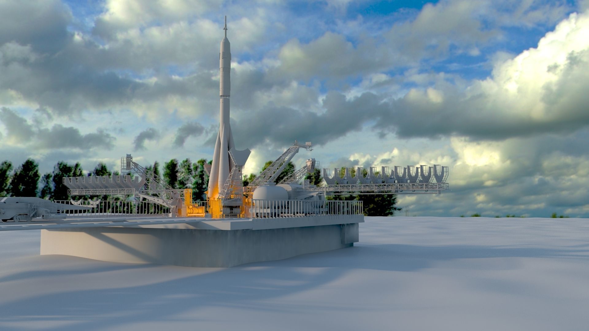 Soyuz Rocket Launch - Animated 3D model_7