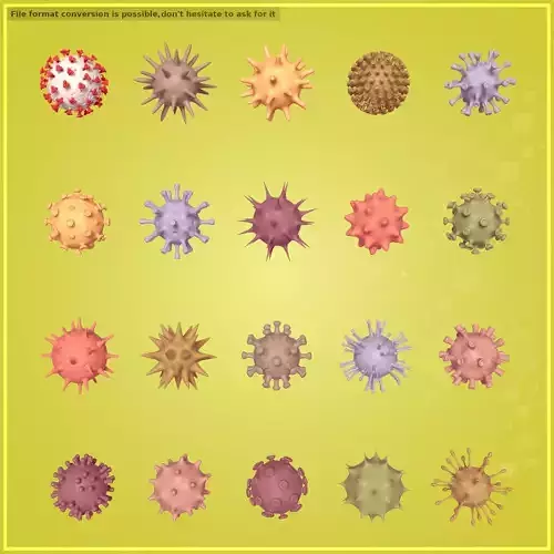 Viruses Pack Low-poly 3D model