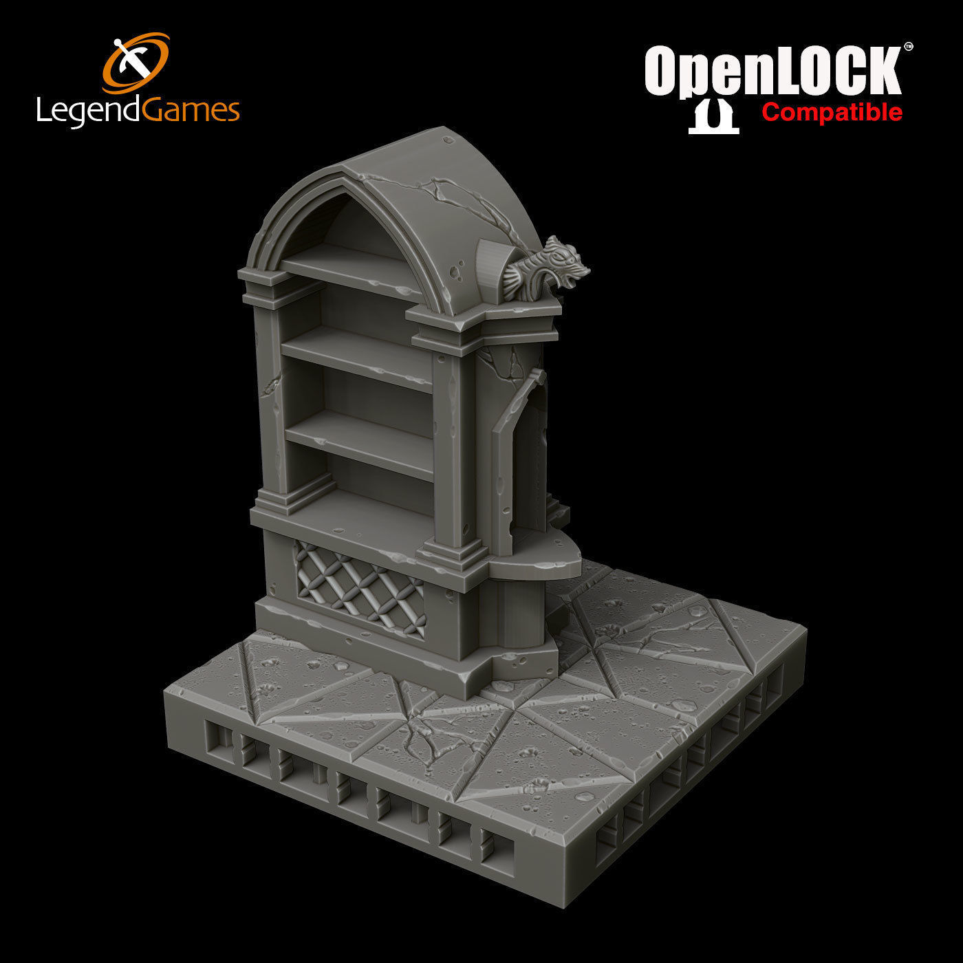 LegendGames OpenLOCK Wizards Library 3D print model_4