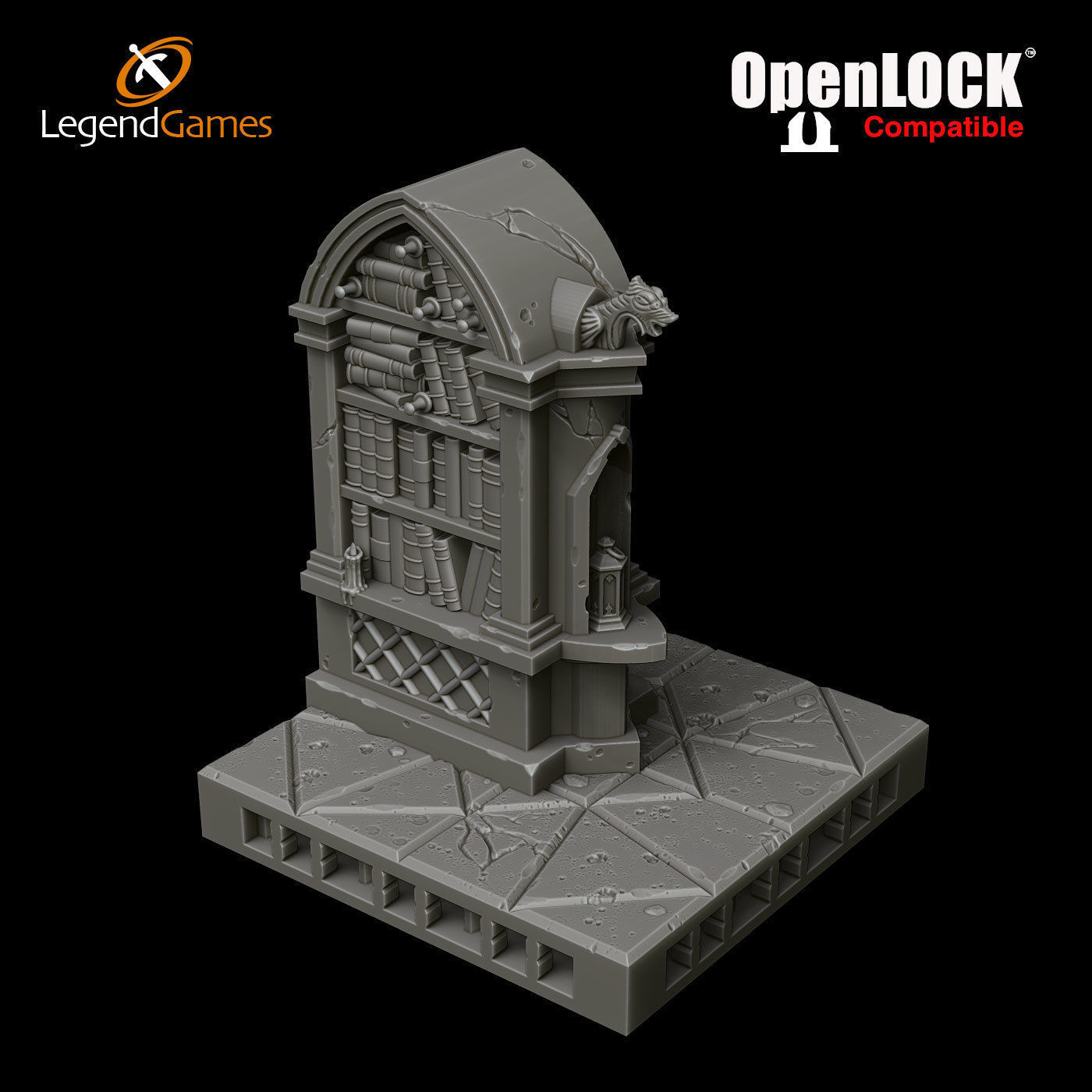 LegendGames OpenLOCK Wizards Library 3D print model_10