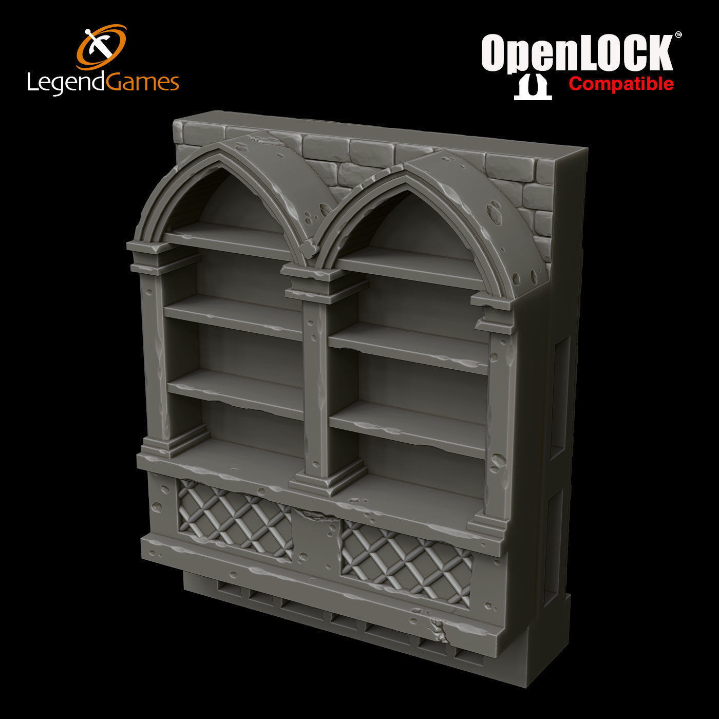 LegendGames OpenLOCK Wizards Library 3D print model_7