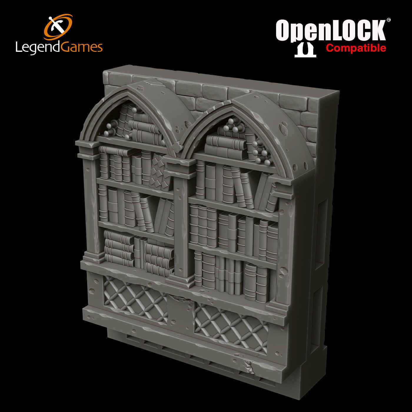 LegendGames OpenLOCK Wizards Library 3D print model_15