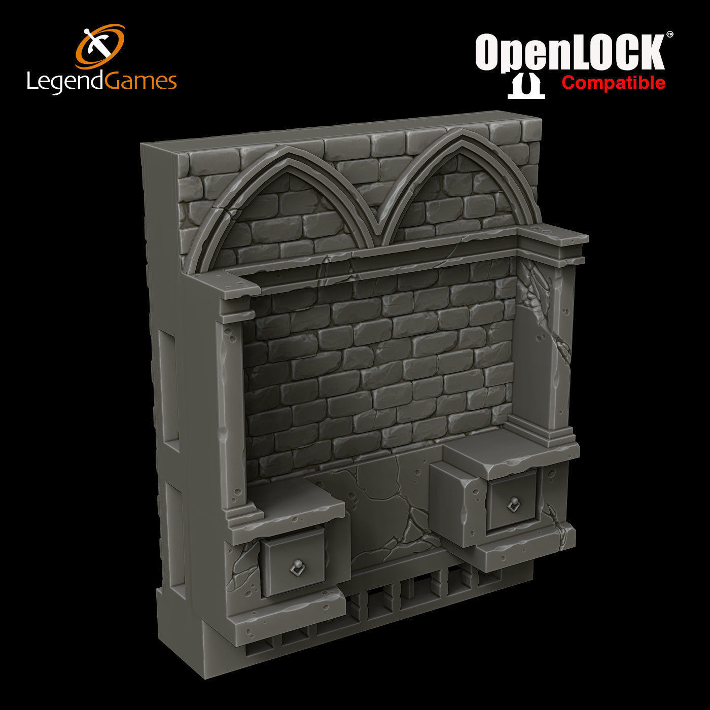LegendGames OpenLOCK Wizards Library 3D print model_9