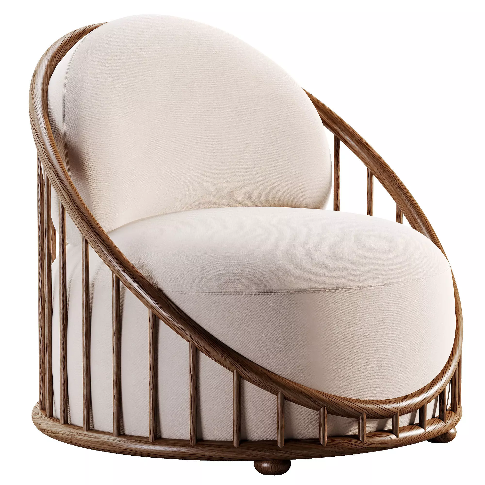 CASK ARMCHAIR Low-poly 3D model_0