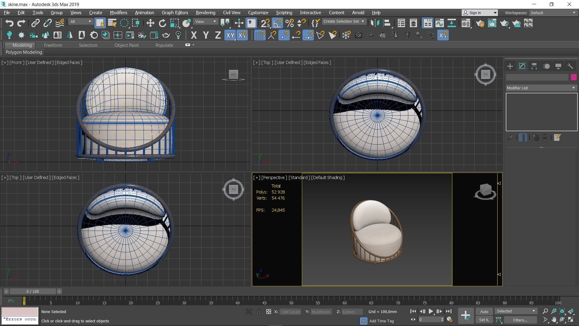CASK ARMCHAIR Low-poly 3D model_4