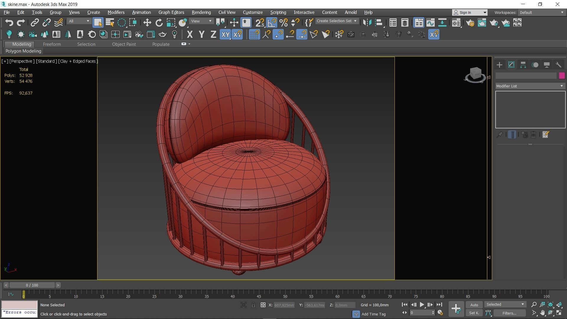 CASK ARMCHAIR Low-poly 3D model_7