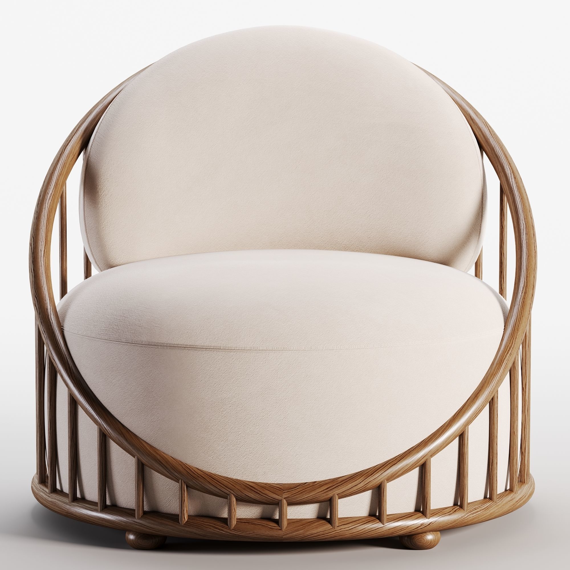 CASK ARMCHAIR Low-poly 3D model_1