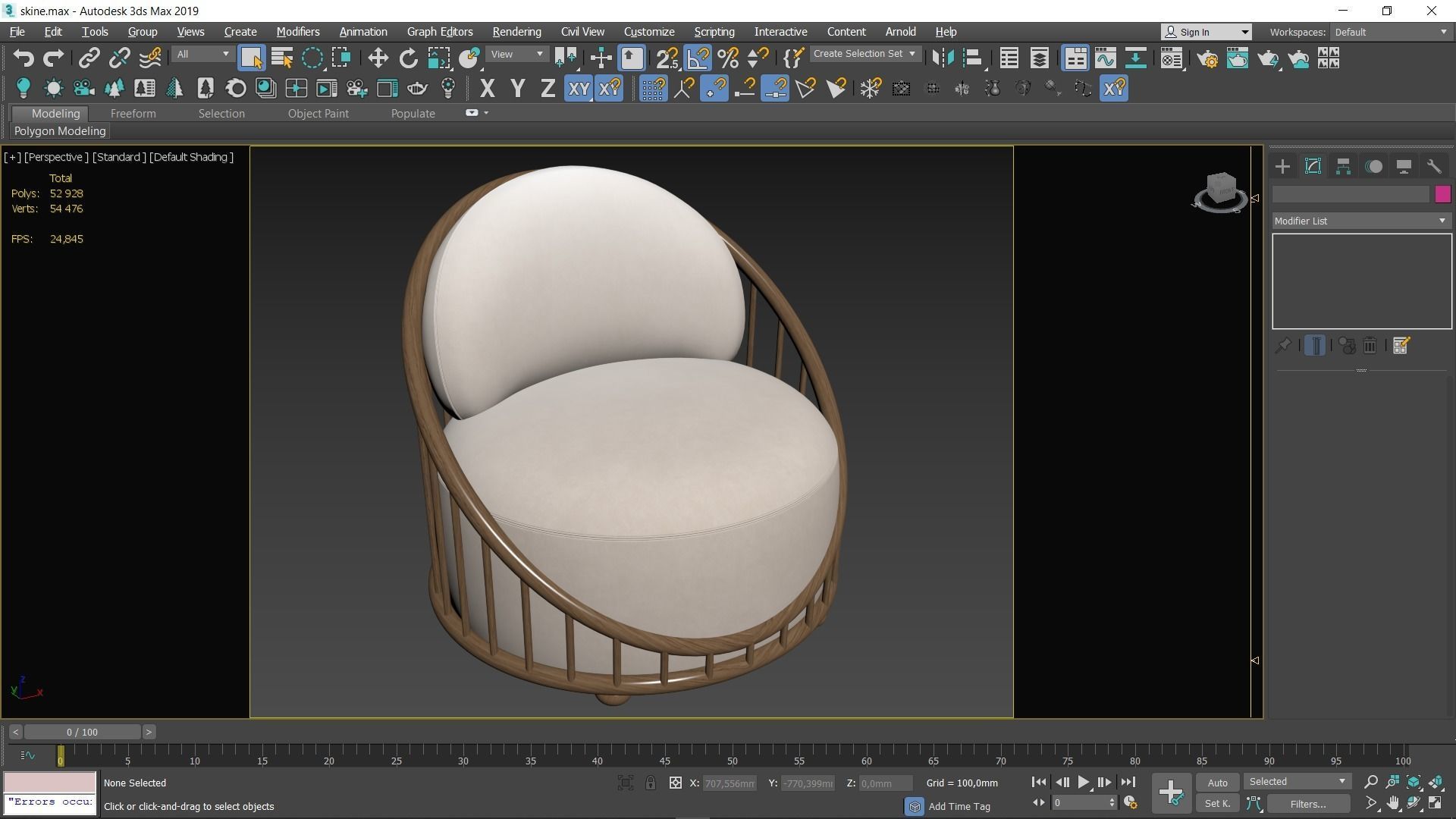 CASK ARMCHAIR Low-poly 3D model_5