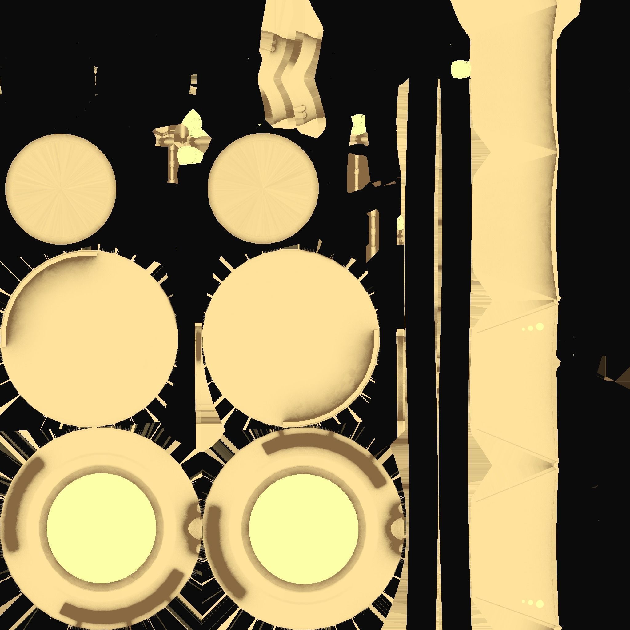 SciFi Glasses G06 Gold - Character Design Fashion Low-poly 3D model_19