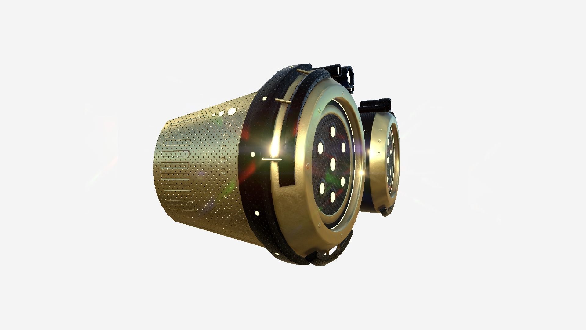 SciFi Glasses G06 Gold - Character Design Fashion Low-poly 3D model_2