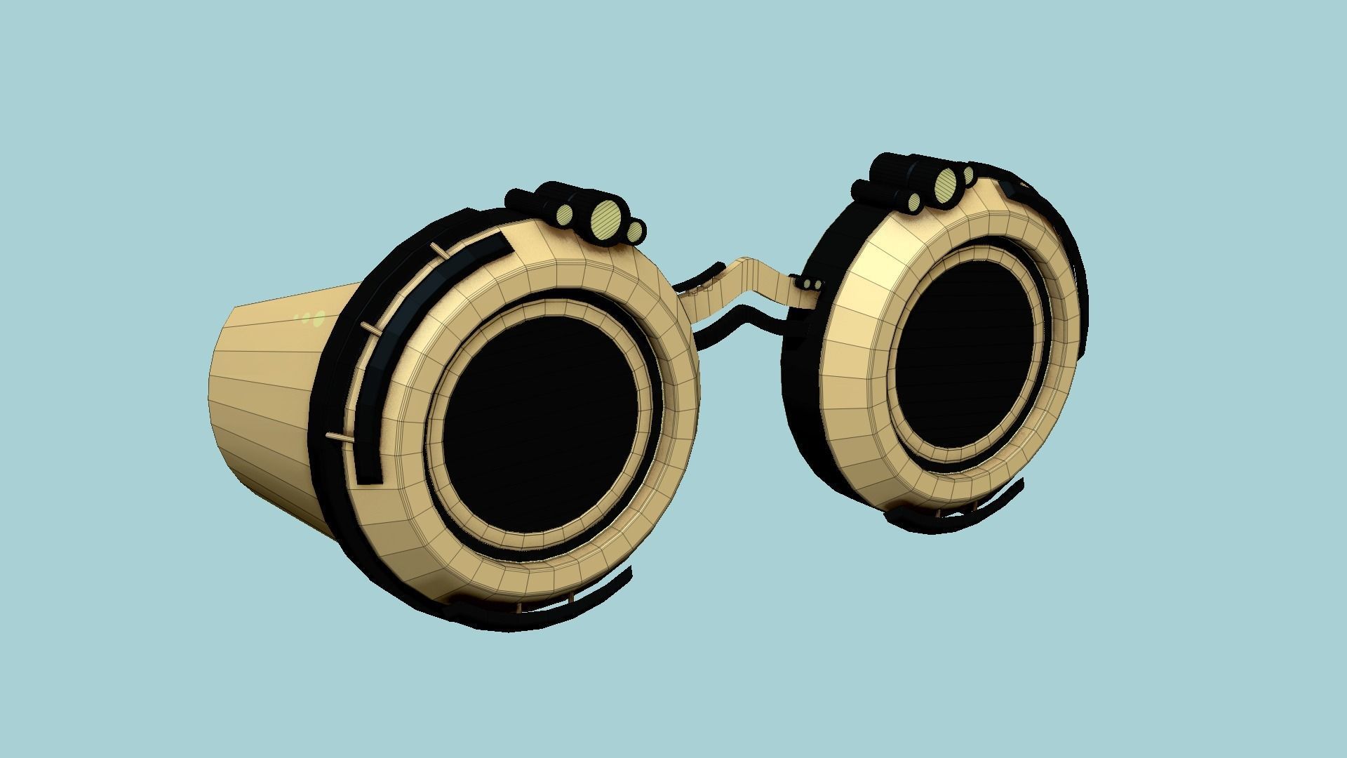 SciFi Glasses G06 Gold - Character Design Fashion Low-poly 3D model_6